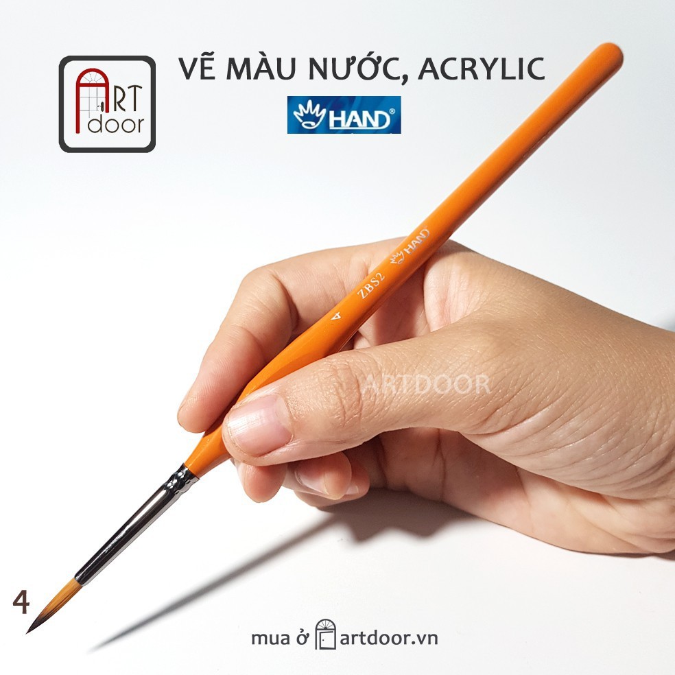 [ARTDOOR] Cọ vẽ đi nét HAND thân vàng (ZBS2)