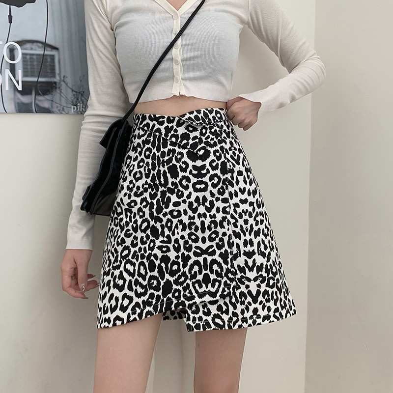 Chân Váy Lưng Cao Họa Tiết Da Báo / Ngựa Vằn Cá Tính | BigBuy360 - bigbuy360.vn