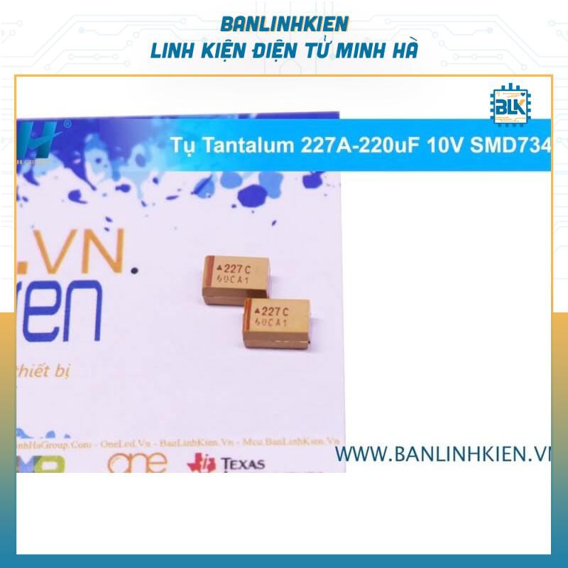 Tụ Tantalum 227A-220uF 10V SMD7343