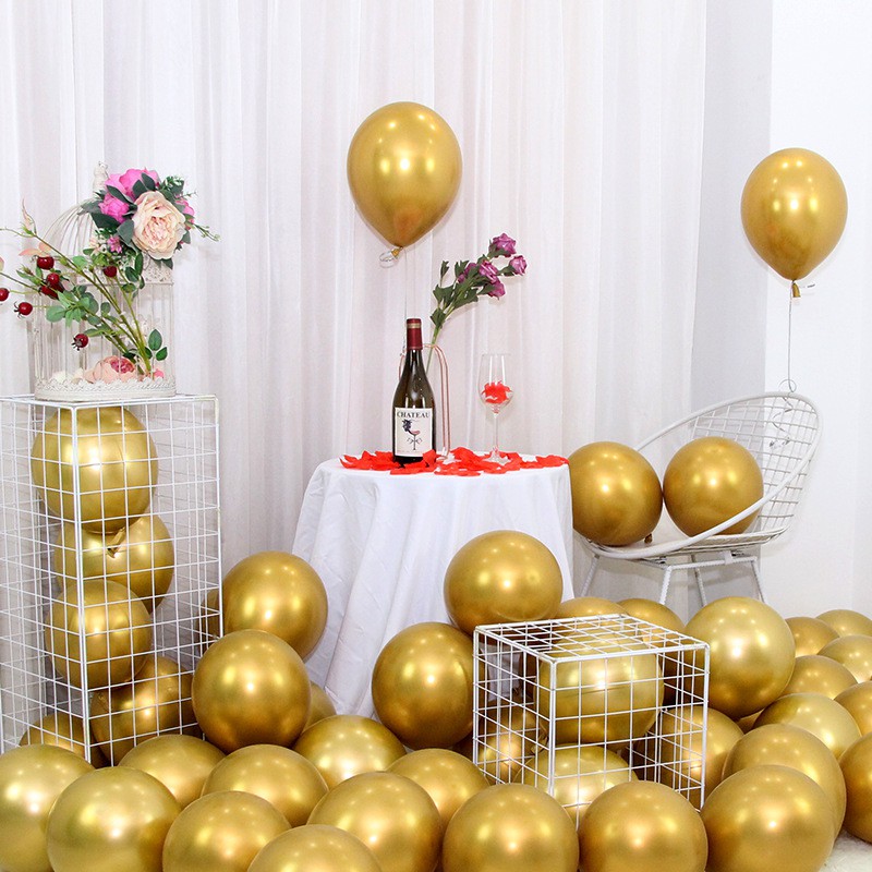 10pcs Metal Texture Balloon 10 inch Party Birthday Wedding Chromium plated Balloons