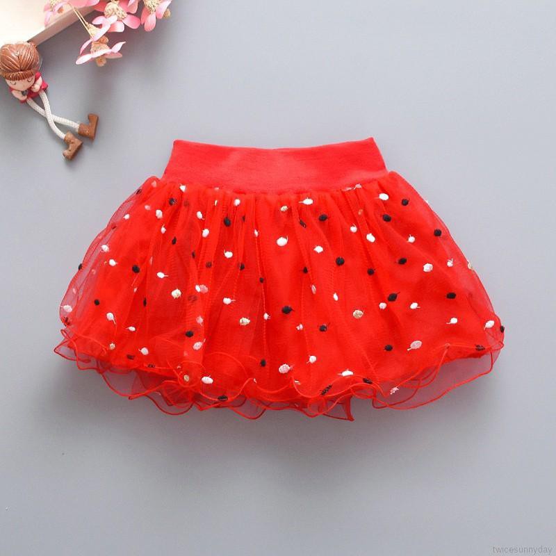 Chân váy ngắn chấm bi thời trang phong cách dễ thương dành cho bé gái