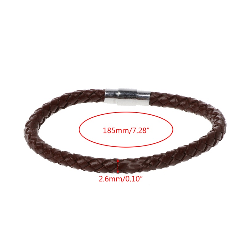 Vòng đeo tay da thật bện gắn đầu nối thép không gỉ cho unisex