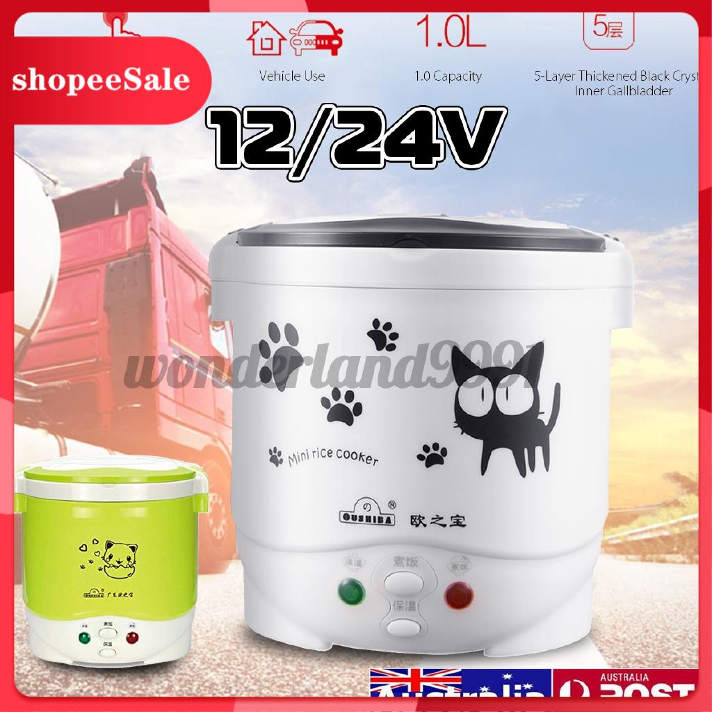 Nồi Cơm Điện Mini Chống Dính 12V 24V 1.0L Nấu Nướng Đa Năng Chất Lượng Cao