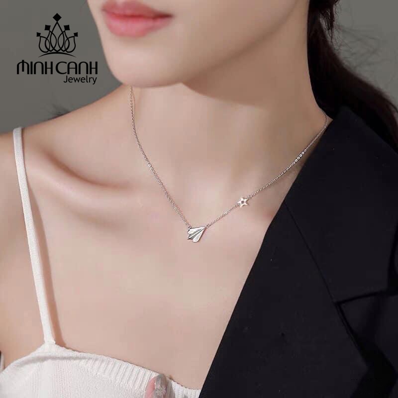 Dây Chuyền Máy Bay Giấy Kèm Sao Bạc 925 - Minh Canh Jewelry