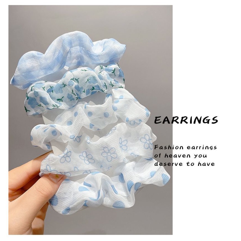 Dây buộc tóc, thun buộc tóc vải nhiều màu, họa tiết xinh xắn cho nữ