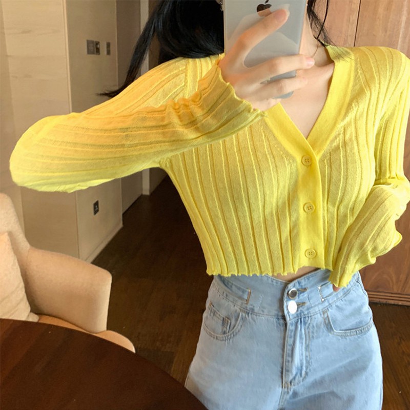 Áo Khoác Cardigan Dáng Ngắn Đơn Giản Thời Trang Xinh Xắn Cho Nữ