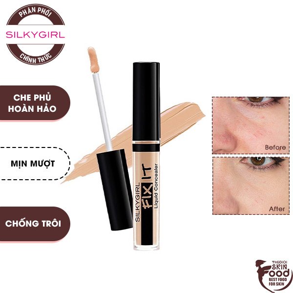 Kem Che Khuyết Điểm Che Phủ Mịn Mượt Silkygirl Fix It Liquid Concealer 2ml