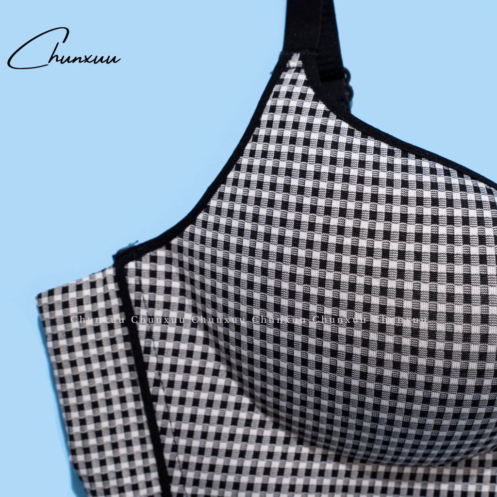 Áo ngực đệm mỏng CHUNXUU, thiết kế kẻ caro trẻ trung, không gọng thoáng khí- AV12