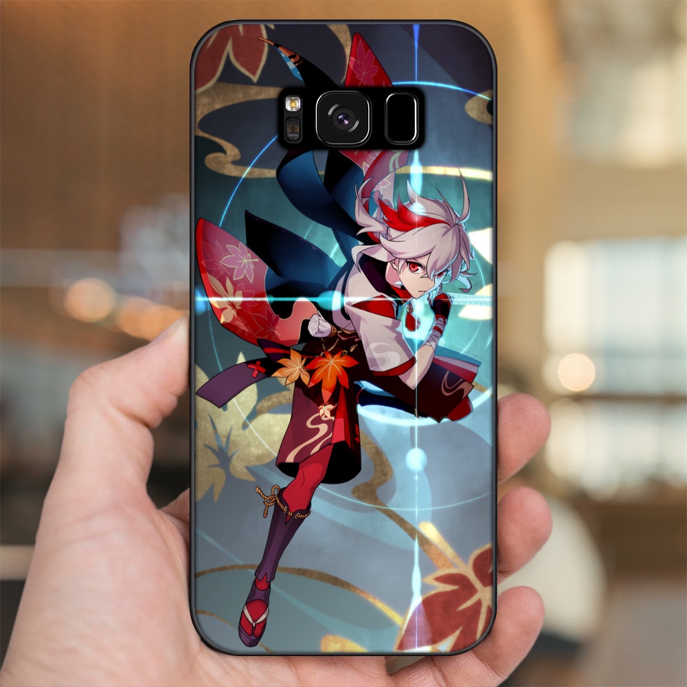 Ốp lưng Samsung S8, S8 Plus viền đen in hình Kazuha Genshin Impact