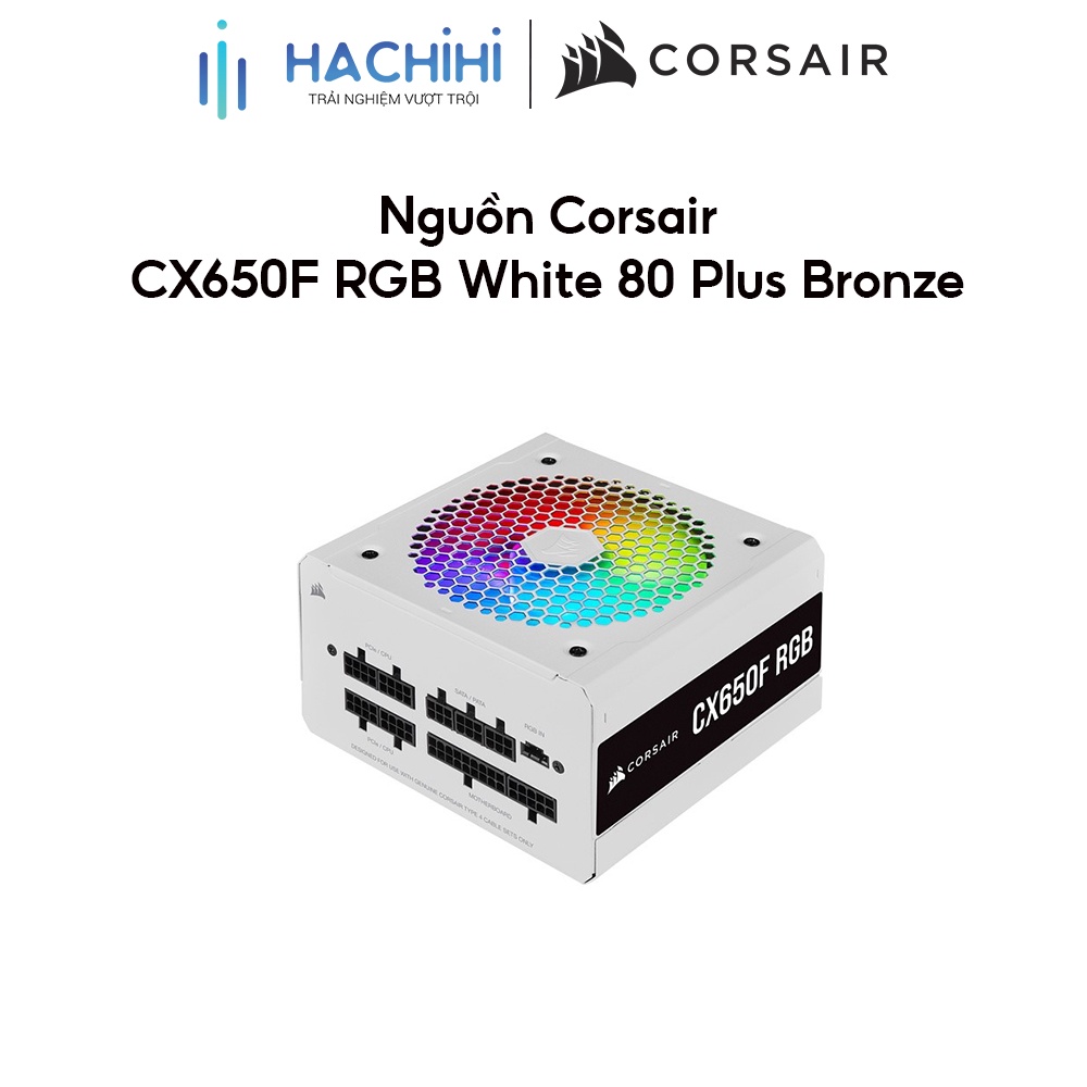 Nguồn Corsair CX650F RGB White 80 Plus Bronze - Full Modular - CP-9020226-NA