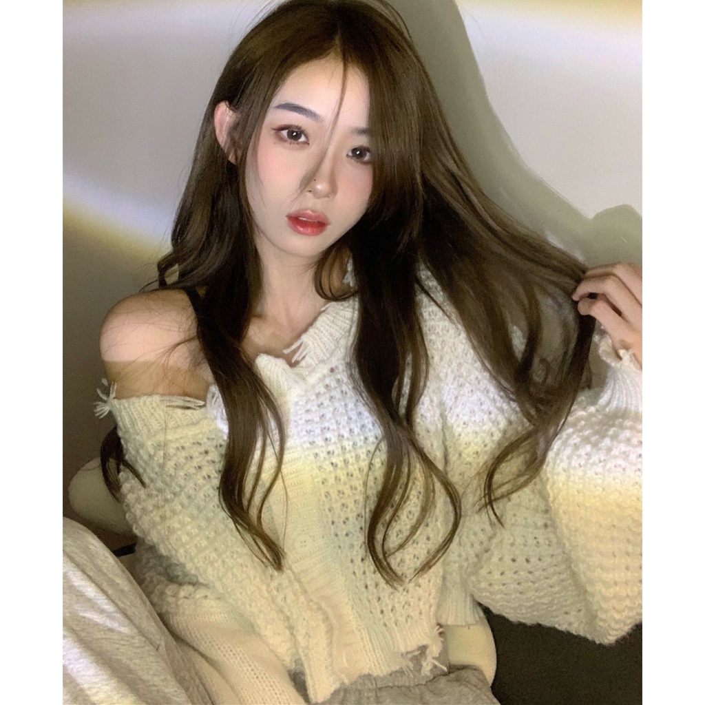 Áo cardigan dáng rộng tay dài phồng nhẹ phong cách Hàn Quốc thời trang cho nữ