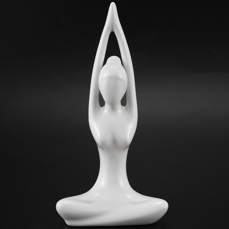 Abstract Art Ceramic Yoga Poses Figurine Porcelain Yoga Lady Figure Statue Home Yoga Studio Decor Ornament #1