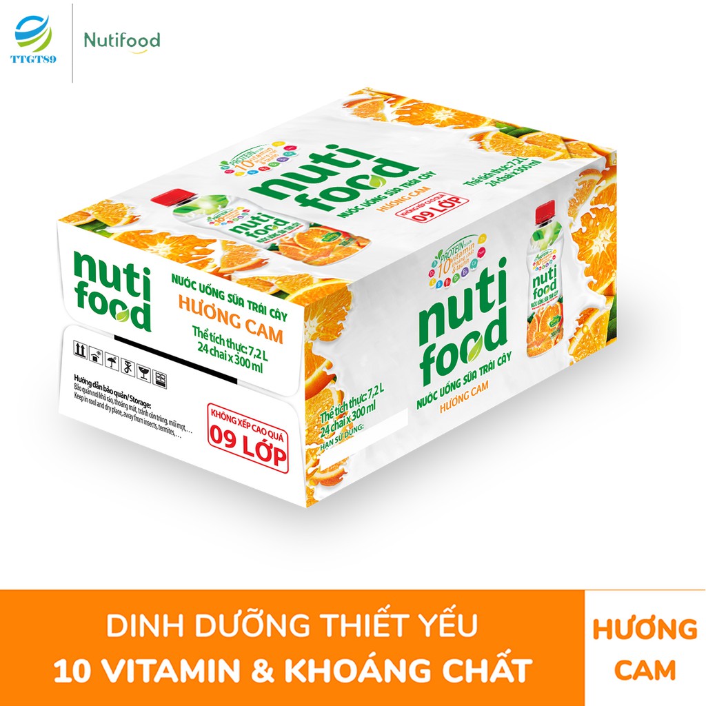 Combo 06 Chai Nước Uống Sữa Trái Cây Hương Cam/ Dâu/ Chanh Dây NUTIFOOD 300mL - YOOSOO MALL