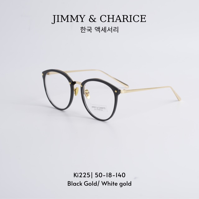 Gọng kính cận nữ Jimmy & Charice mắt tròn gọng kim loại cao cấp mặt kính chống xước chống tia UV tốt có cắt cận,loạn | BigBuy360 - bigbuy360.vn