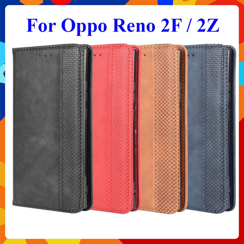 Bao da dạng ví Oppo Reno 2F / Reno2 Z (cam kết xịn) hit nam châm, ngăn đựng thẻ tiền tiện lợi