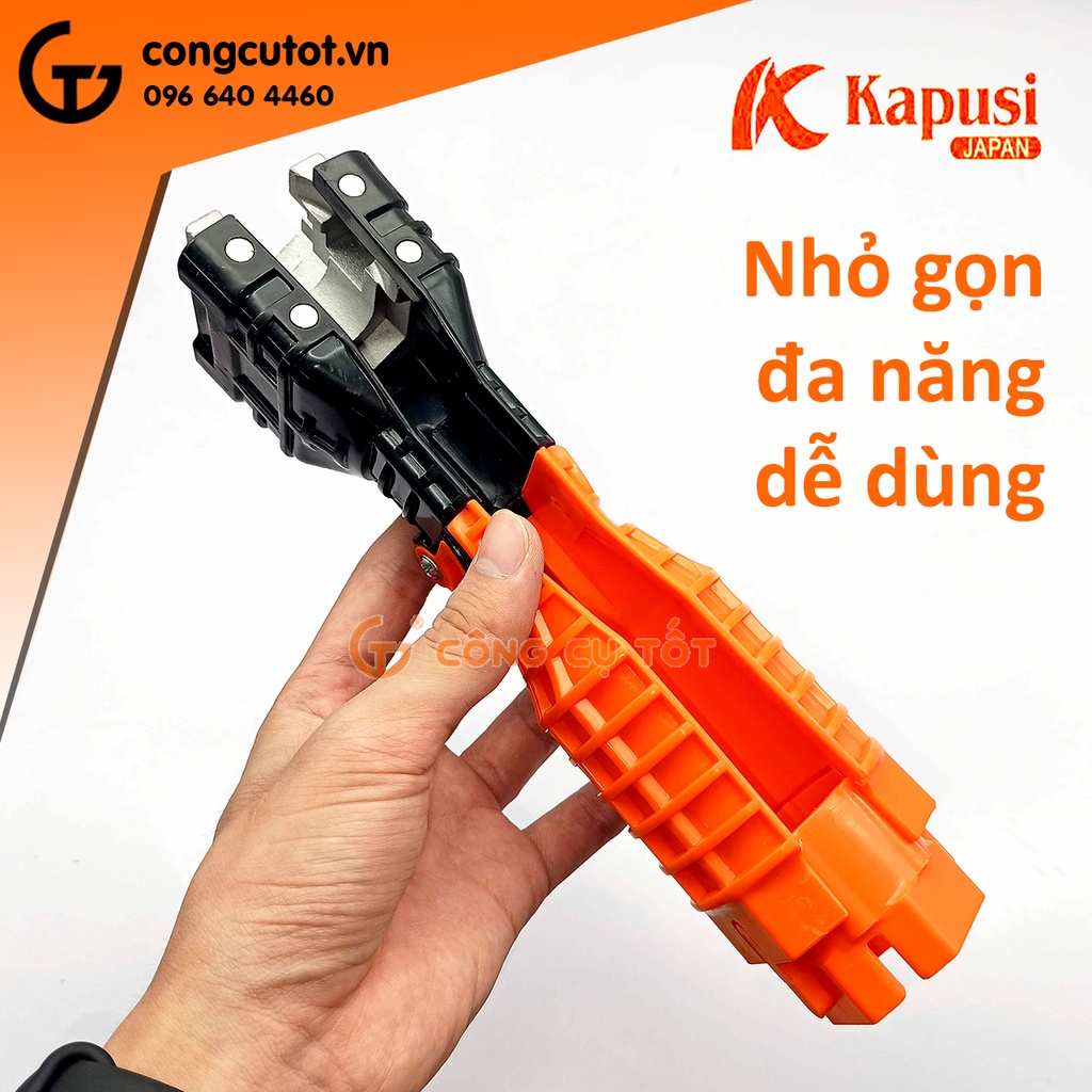 Dụng cụ sửa nước chuyên dụng 18 trong 1 Kapusi, tháo ống gãy, vặn xi phông, mở đầu chờ, cắt gọt