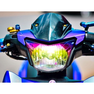 combo 2 tấm decal titan7 màu dán đèn trang trí xe máy