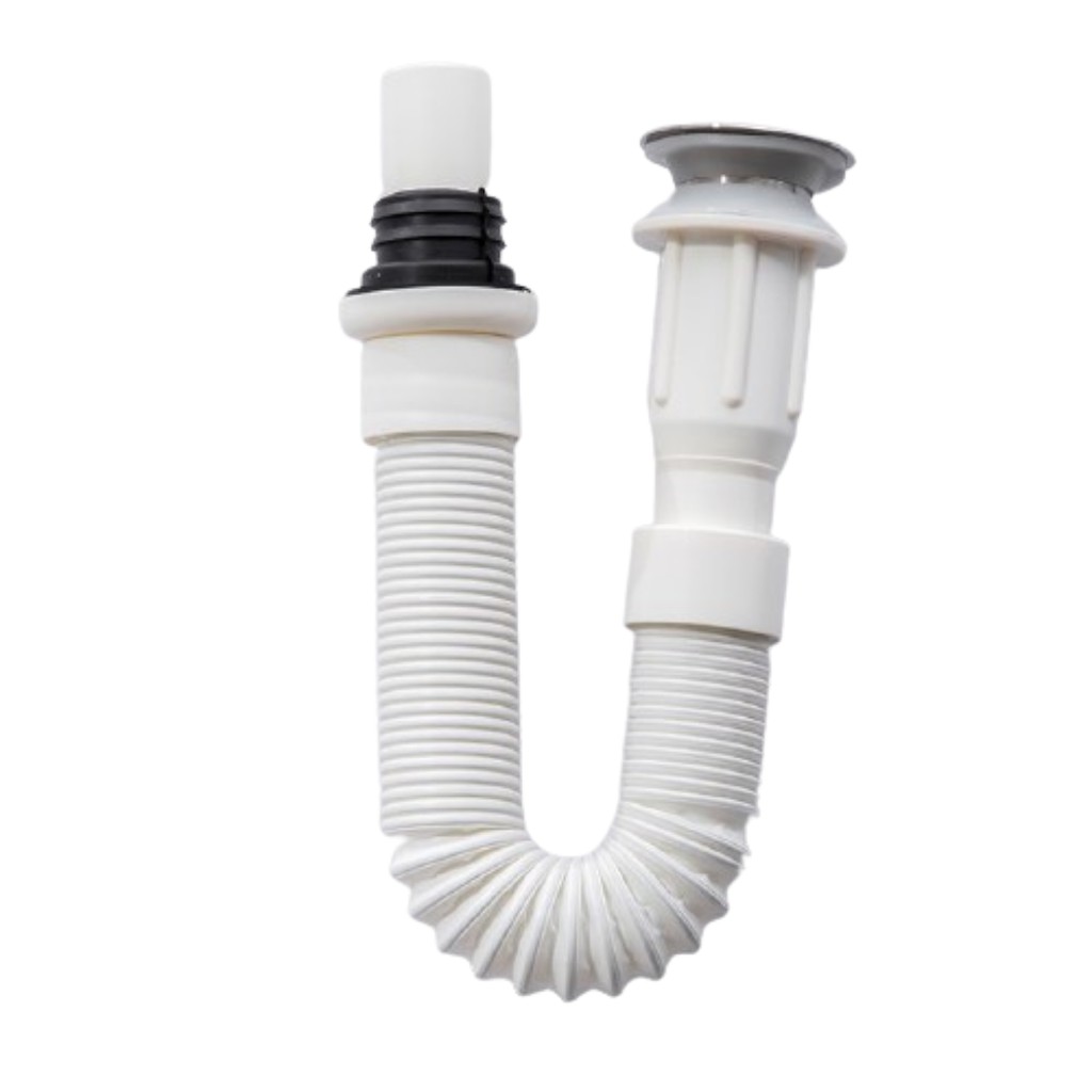 Ống xả lavabo ruột gà thiết kế đầu xả lật, đầu xả nhấn cho bồn rửa mặt, Cam kết hoàn tiền nếu sai mô tả | BigBuy360 - bigbuy360.vn
