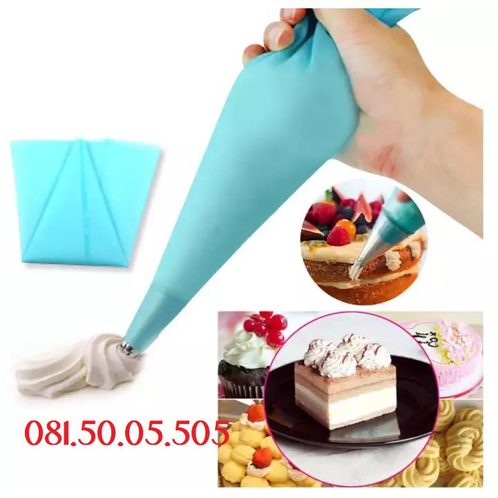Túi bắt kem bằng Silicon cỡ lớn có thể tái sử dụng, sạch sẽ, đảm bảo an toàn - Túi bóp kem trang trí bánh 8809