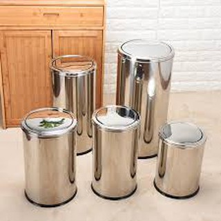 Thùng rác inox tròn nắp lật