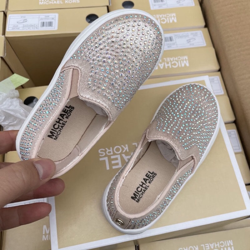 Mẹ và bé giày lười trẻ em MK  Giày thể thao da pu đính đá xuất dư 0322