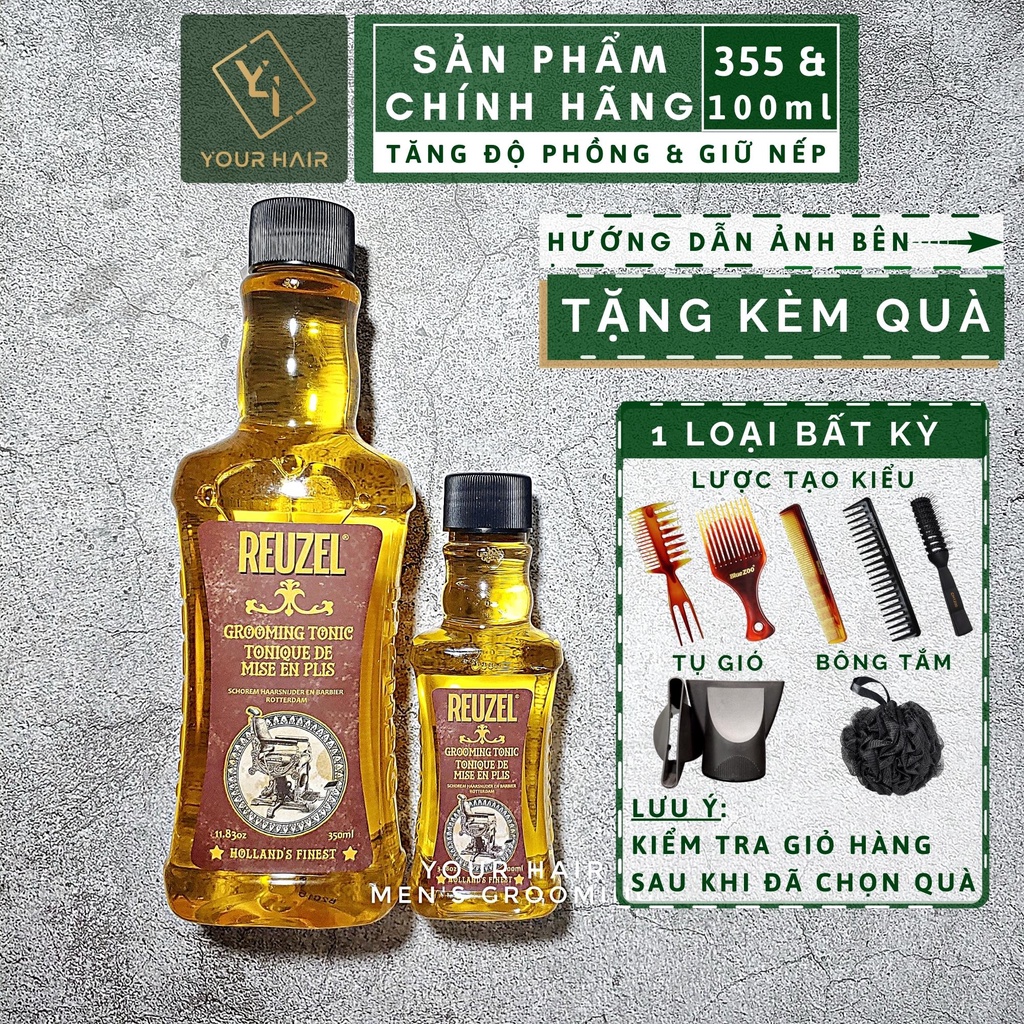 Chai dưỡng tăng độ giữ nếp cho tóc Reuzel Grooming Tonic - 350ml