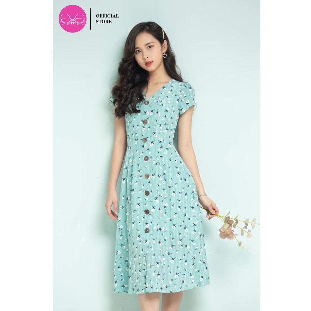 Váy Xòe ,Đầm Dáng Xòe Cổ Tim Họa Tiết Hoa Nhí Evalover | BigBuy360 - bigbuy360.vn