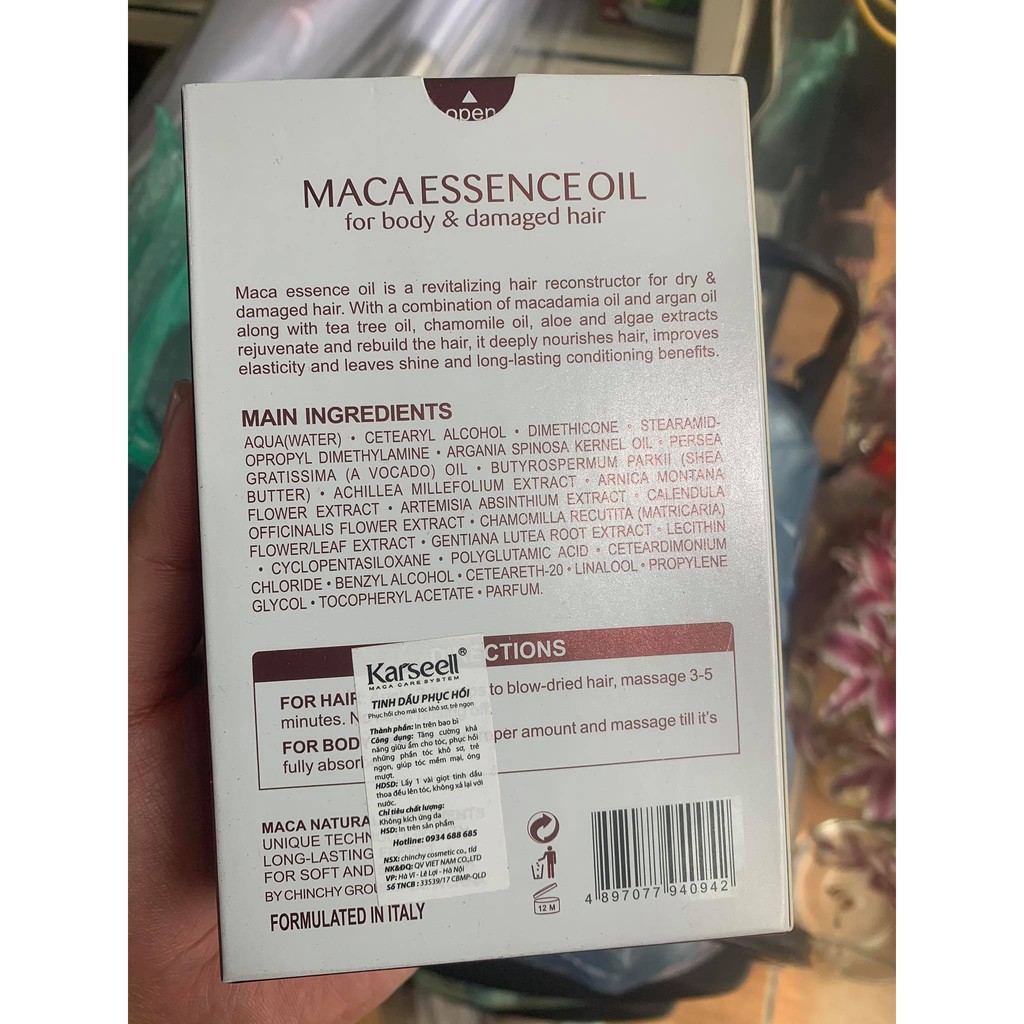 Tinh dầu dưỡng tóc phục hồi Karseell Maca Essence Oil 50ml