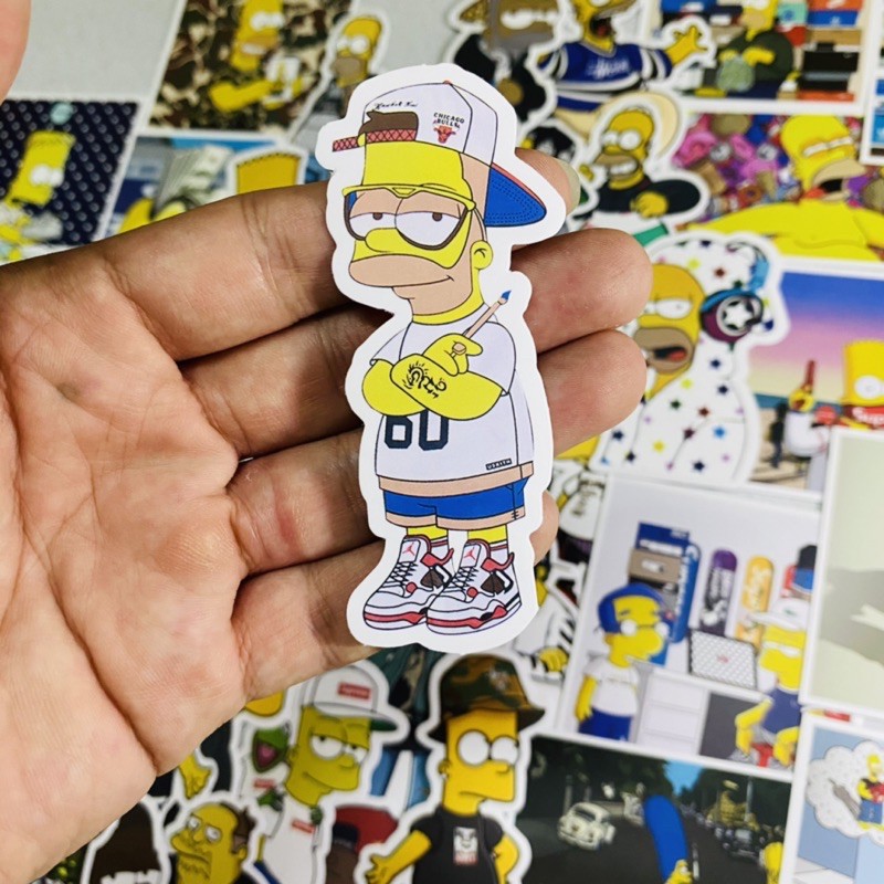 Sticker Gia đình Simpson dễ thương chống thấm nước dán xe, vali, laptop, mũ bảo hiểm, điện thoại...