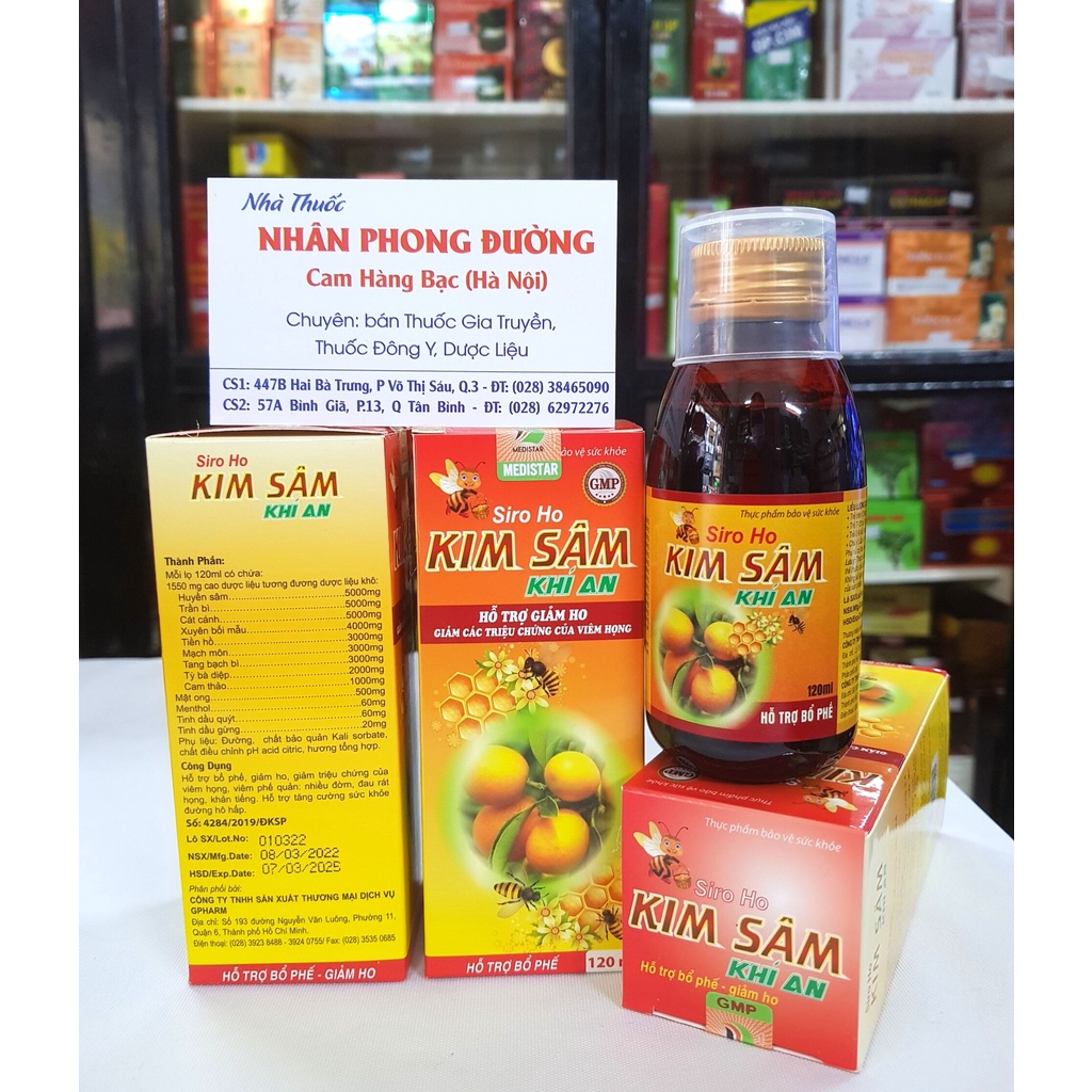 Siro Ho Kim Sâm Khí An, chai 120 ml, hỗ trợ người bị ho khan, ho có đờm nhiều, giúp tiêu đờm, bổ phổi