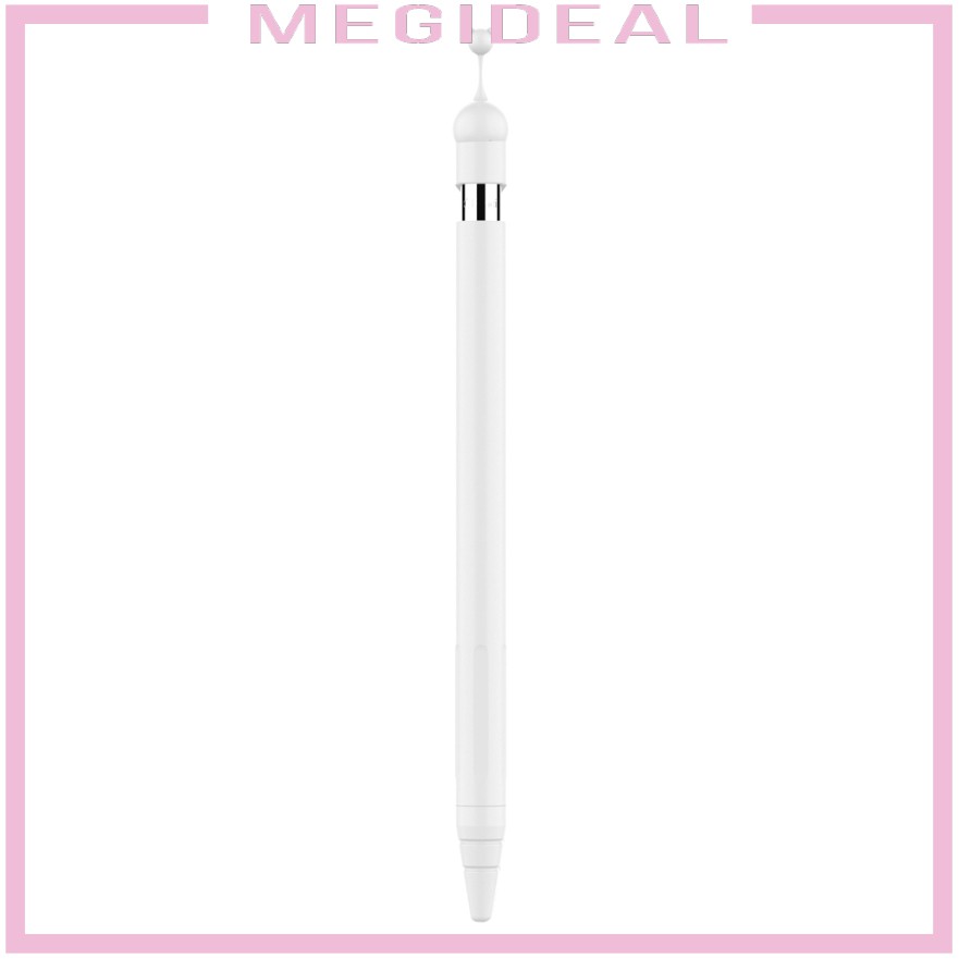 White Anti-slip Rubber Pencil Protective Sleeve Case Cover for Apple Pencil