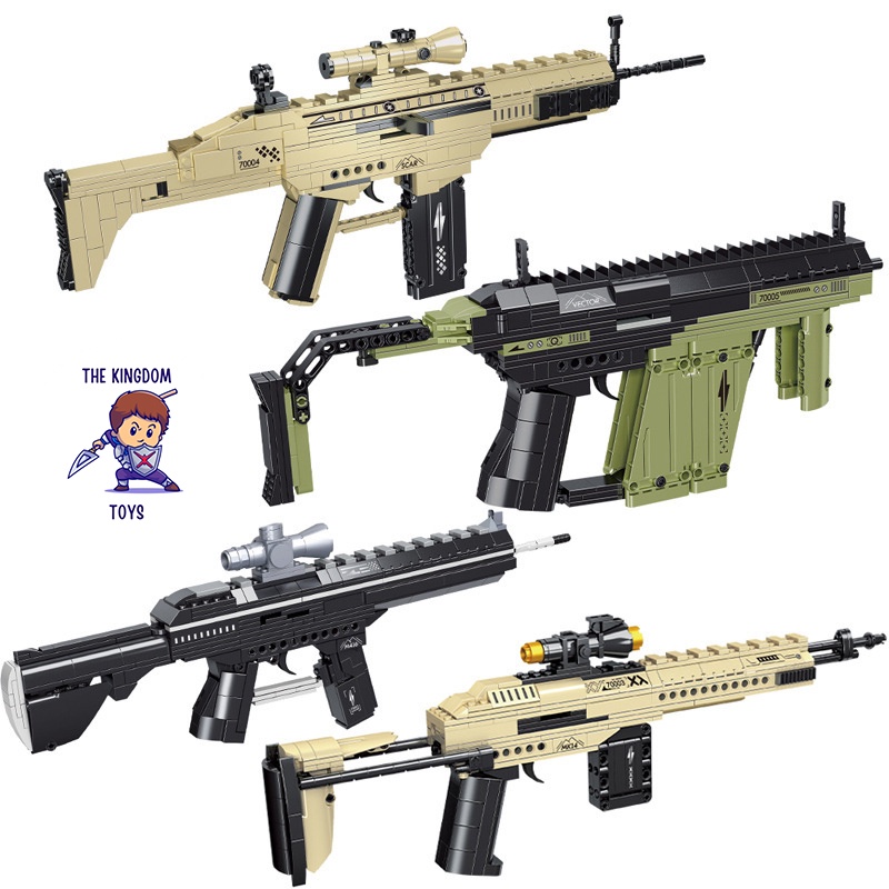 Đồ Chơi Lắp Ráp Kiểu LEGO PUBG Mô Hình Scar / MK14 / M416 / Vector RAEL Free Fire CSGO Đồ Chơi Cho Bé