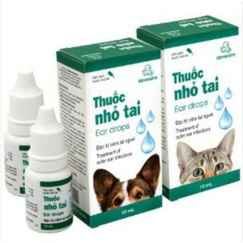 Chai nhỏ tai cho mèo Vemedim Ear Drops 10ml ️ FREESHIP️ thuốc nhỏ tai chó chặn ngay triệu chứng viêm tai ngoài