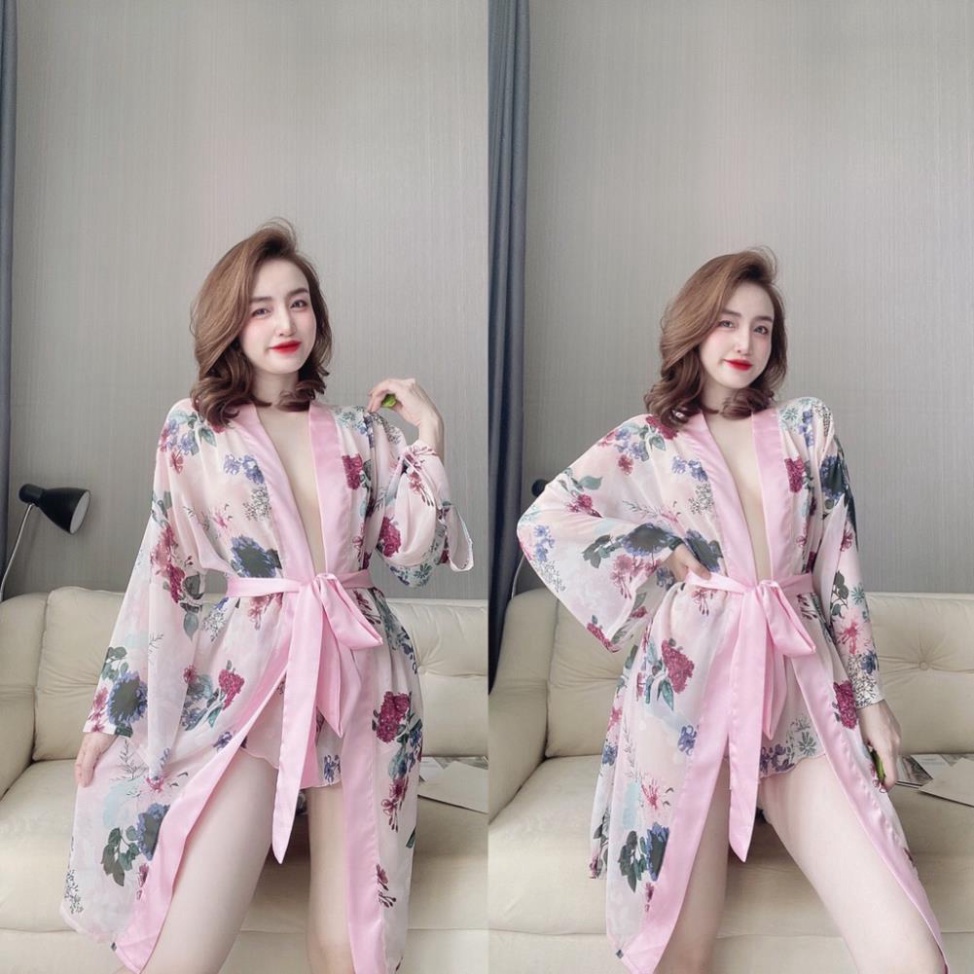 Áo Choàng Ngủ, Áo Choàng Voan Phối Satin Kèm Quần Cao Cấp . . - Hàng nhập khẩu | BigBuy360 - bigbuy360.vn