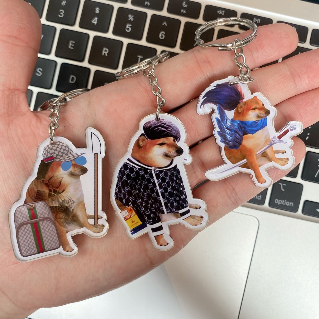 Móc khóa cheems Thegioipuzzle meme shiba inu phong cách hài hước nhiều nhân vật