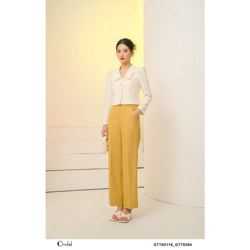 Quần công sở cạp cao dáng xuông thanh lịch- Chất liêu Twill Silk cao cấp Orchid GT7S594