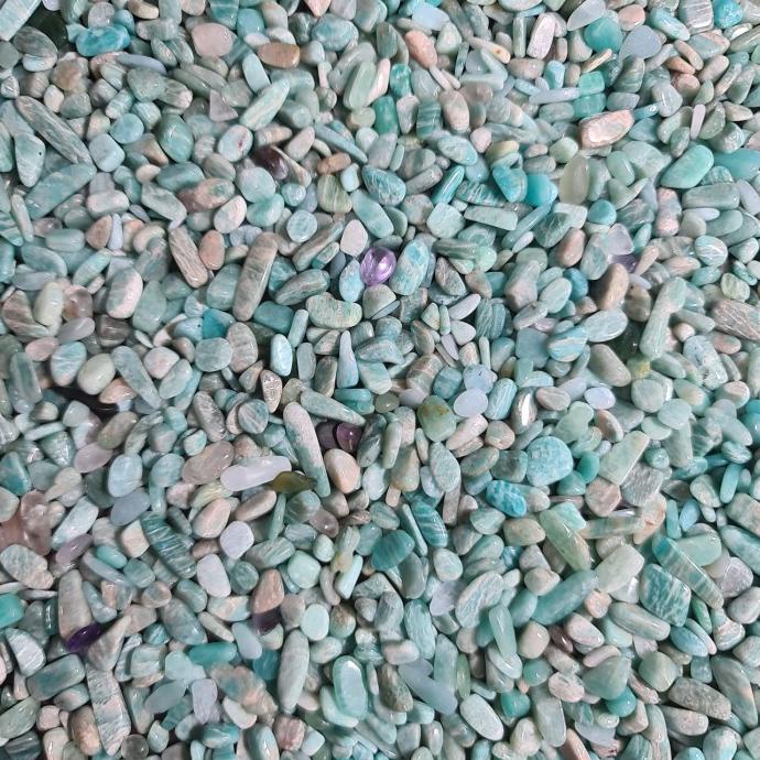 500 Grams AMAZONITE CHIPS TUMBLED TOP GRADE