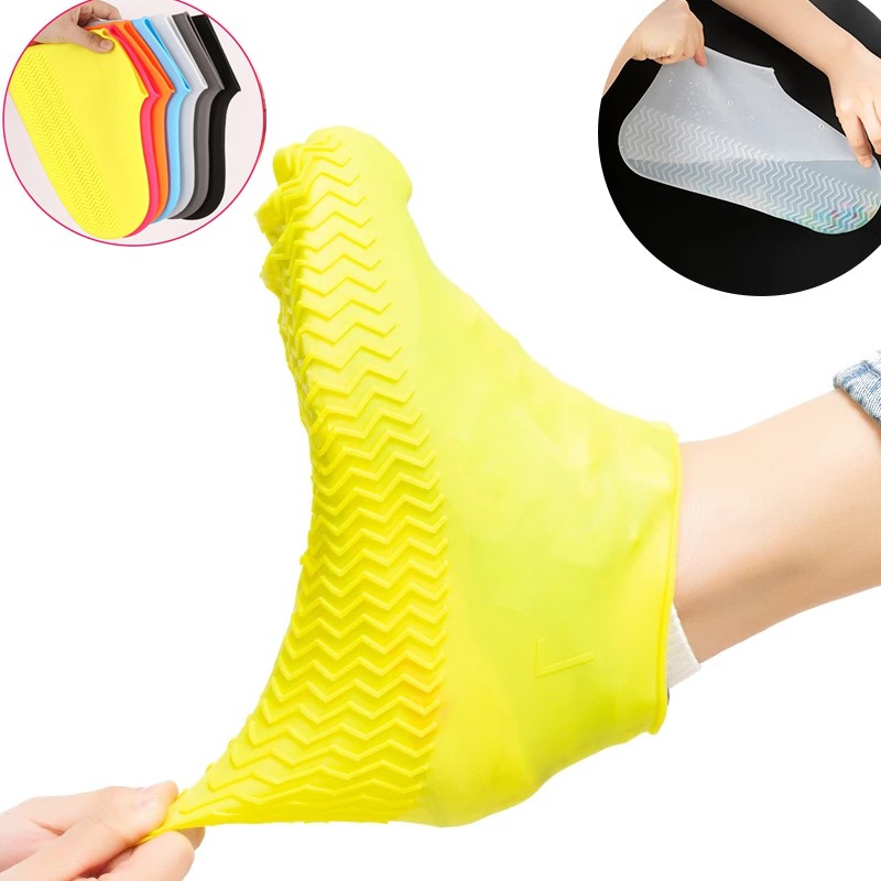 1 Cặp Vỏ Bọc Giày Đi Mưa Bằng Silicone Chống Trượt Có Thể Tái Sử Dụng Nhiều Lần