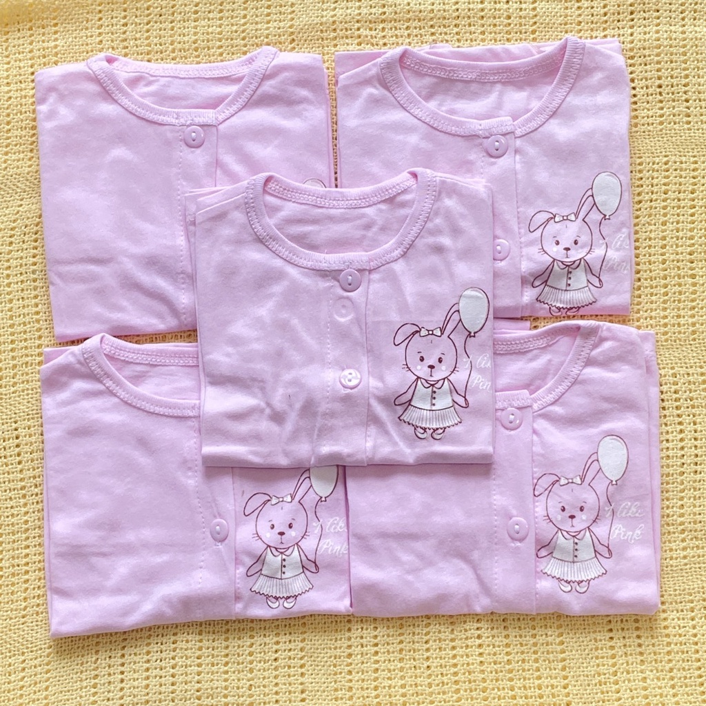 Bộ Quần Áo Sơ Sinh Cotton Thái Hà Thịnh | Mẫu Tay Ngắn  Màu Cài Nút Giữa | Size 1-5 cho bé sơ sinh -12kg