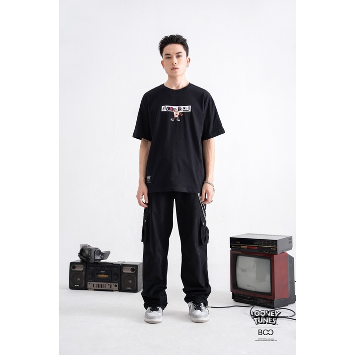Áo Thun BOO Unisex Dáng Regular Vải Cotton In Graphic Logo Looney Tunes