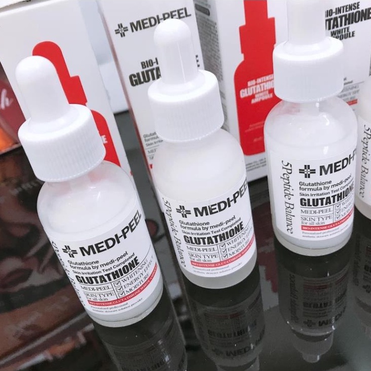 Tinh chất dưỡng trắng Medi Peel Bio Intense Glutathione 600 White Ampoule Serum Ngừa Nám, Trắng Da Mẫu mới