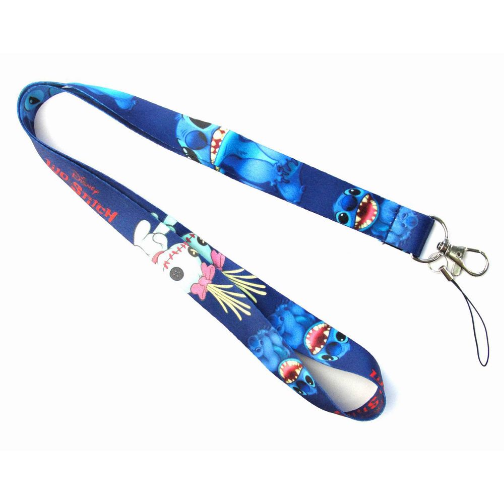 Dây Đeo Cổ Gắn Điện Thoại / Thẻ Id / Đồ Chơi Hình Stitch Hoạt Hình Dễ Thương Cho Bé