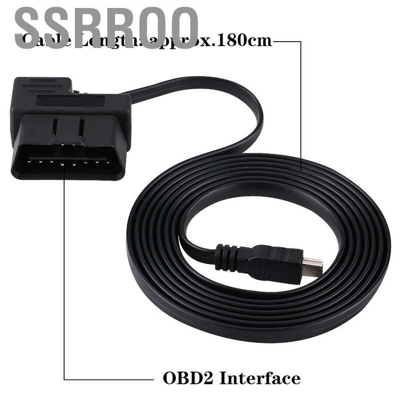 Dây cáp điều hợp mở rộng OBD-II EOBD 16 chân 180cm cho xe hơi