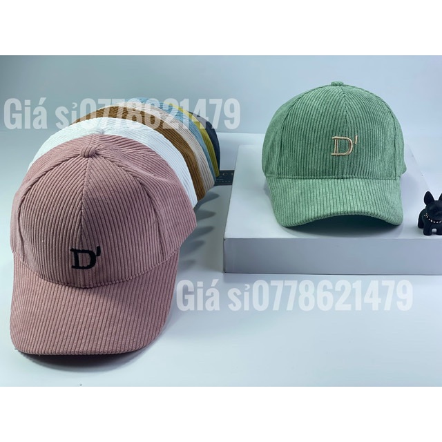 Mũ lưỡi trai hàn quốc - nón nhung gân ❤️ Thêu đậm chất unisex thời trang