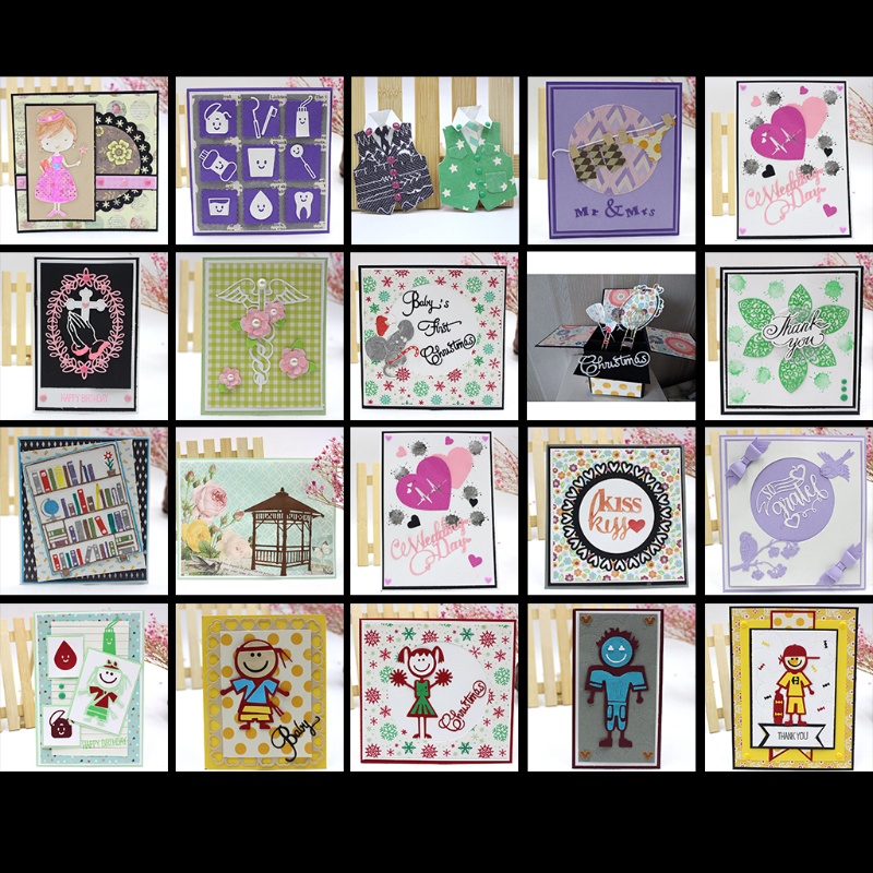 Khuôn Cắt Giấy Bằng Thép Không Gỉ Tạo Họa Tiết Nổi Dùng Trang Trí Thiệp / Scrapbook