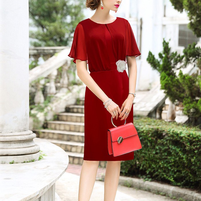 GOTI - ĐẦM ÔM DỰ TIỆC NỮ KIỂU ĐẦM ÔM BODY NỮ PHỐI VOAN ĐÍNH HOA - ĐẦM DỰ TIỆC CAO CẤP GOTI3051 | BigBuy360 - bigbuy360.vn