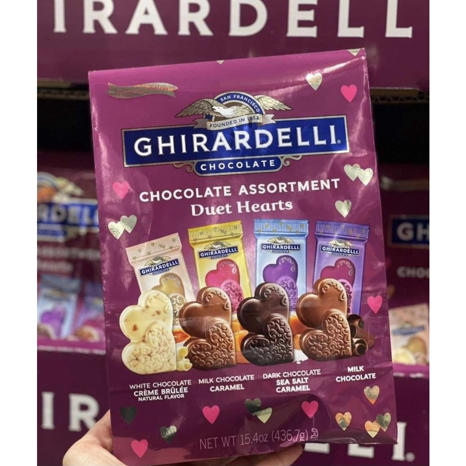 Sô cô la Ghirardelli Chocolate Assortment Duet Hearts 436.7g - Mỹ