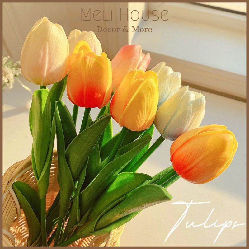 Hoa Tulip giả xinh xắn trang trí phòng, chụp ảnh, gói hoa tulip | BigBuy360 - bigbuy360.vn