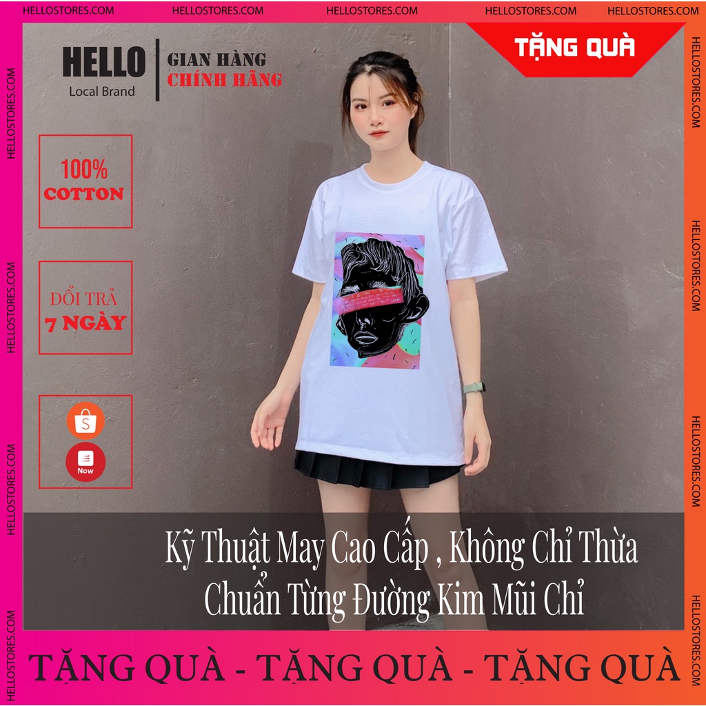 [Áo Thun Áo Phông nam nữ tay lỡ form rộng Unisex] Áo thun tay lỡ HELLO unisex BAUGASM Tóc Bạc_Ap56