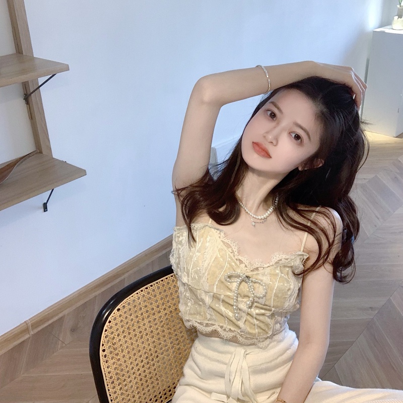 Áo Hai Dây Phối Ren Quyến Rũ Thời Trang Mùa Hè Dành Cho Nữ